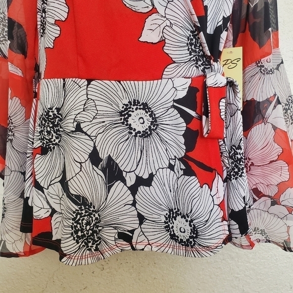 Per Seption Concept Blouse Black, White & Red Office Career Work (S) - Picture 3 of 12